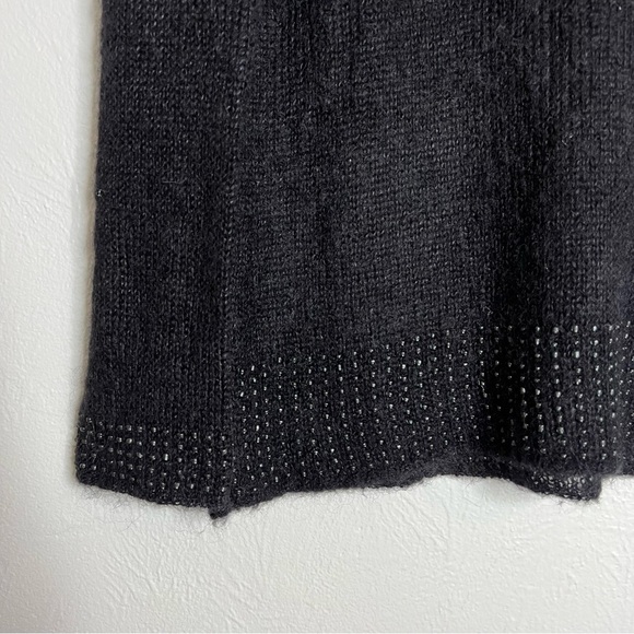 Vintage Episode Dark Gray Wool Blend Embellished Hem Semi Sheer Sweater Size M - Picture 6 of 7